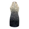 thumbnail image 5 of Moda mujer verano cuello halter casual impresión sin mangas una hebilla vestido falda Pompotops  ghjkhdj1746, 5 of 5