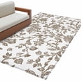 thumbnail image 2 of 4x6 Area Rugs, Brown Flower Non-Skid Rubber Backing Large Rectangle Rugs - Living Room Bedroom Home Office, Vintage Farmhouse Boho Leaf Spring Plant Indoor Floor Mat Carpets Washable Rug, 2 of 9