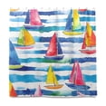 thumbnail image 2 of Yayeee Shower Curtain with Hooks 72"x72" Waterproof Fabric Bathroom Hanging Decor, Yellow Hand Drawn Sailboats, 2 of 5
