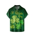 thumbnail image 2 of St Patricks Day Shirt Men, Mens Shirts Short Sleeve Funny, Men Saint Patrick Printed Turndown Collar Top Shirt Short Sleeved Lapel Tops Shirt, 2 of 4