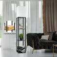 thumbnail image 6 of 63" Shelf Floor Lamps with Shelves for Living Room Bedroom Office AVV Wood Modern Standing Lamps Black, 6 of 8