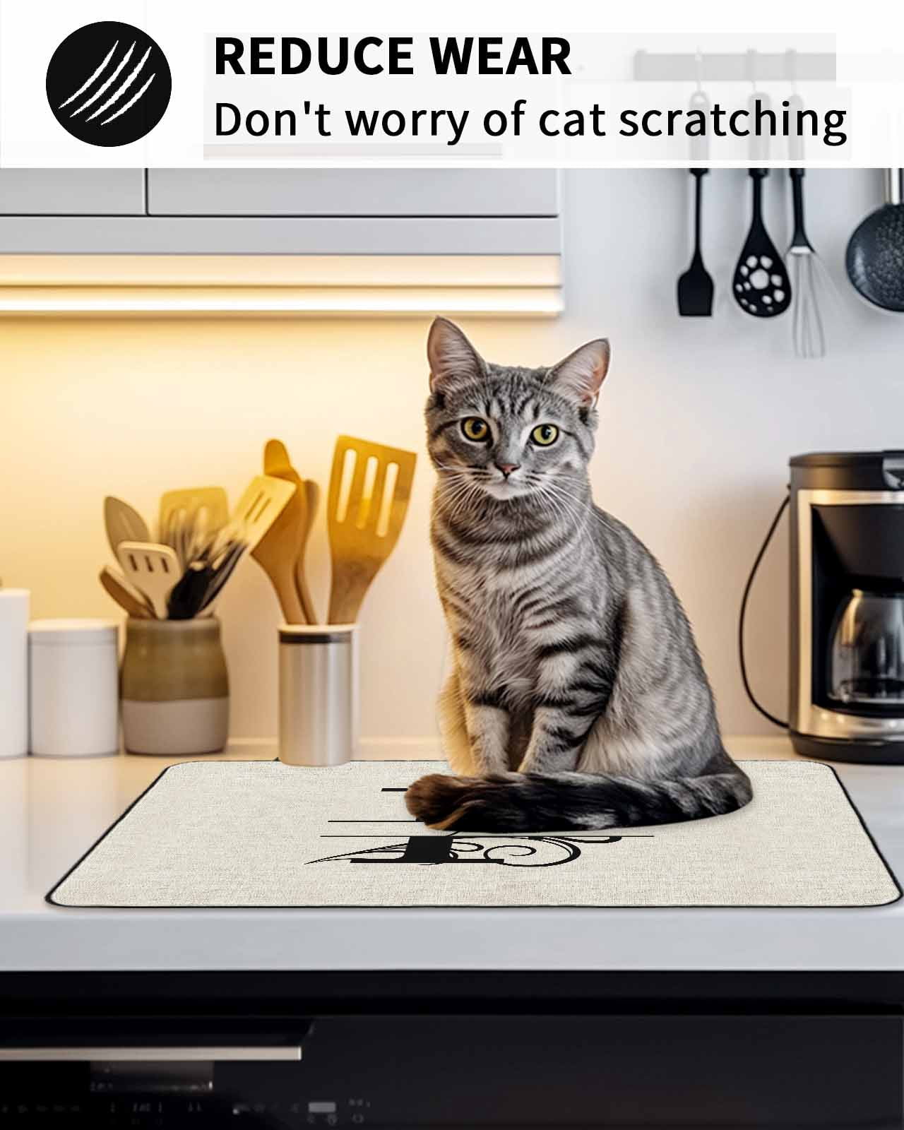 Stove Top Covers for Electric Stove, Letter F Glass Stovetop Cover Protector, Monogram Words Induction Cooktop Protector Oven Mat for Kitchen Countertop 24"x21"