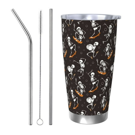 

Matuu Jumping Skull for 20oz Durable Thermal Cups Keep Drinks Cold and Hot Insulated Car Mug with Lid-Straw Three-piece Set