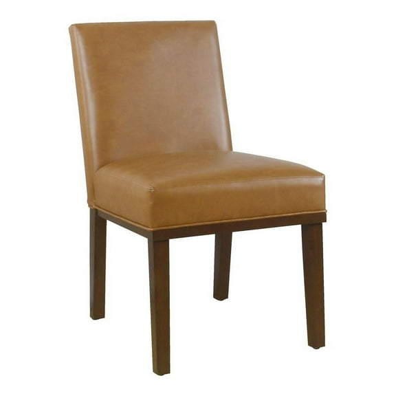 HomePop Kolbe Dining Chair, Carmel Faux Leather