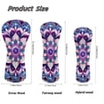 thumbnail image 6 of Uorisanigo Golf Club Head Cover, Premium PU Leather Purple Mandala Lotus Driver Headcover, Fairway Wood Head Cover, Golf Hybrid Headcovers, Water Resistant and Durable, 3 PCS Accessories, 6 of 7