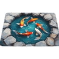 thumbnail image 2 of 3D Visual Koi Fish Pattern Crystal Velvet Door Mat, 20X32 Inch Non-Slip, Stain-Resistant, Easy To Clean Entryway Rug - For Home Entrance, Living Room, Bedroom, Bathroom, Office, 2 of 6