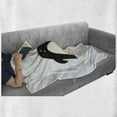 thumbnail image 6 of Cartoon Soft Flannel Fleece Blanket, Arctic Animals Theme Penguin on an Ice Block Needs Help Illustration, Cozy Plush for Indoor and Outdoor Use, 50" x 60", Black White and Sky Blue, by Ambesonne, 6 of 6