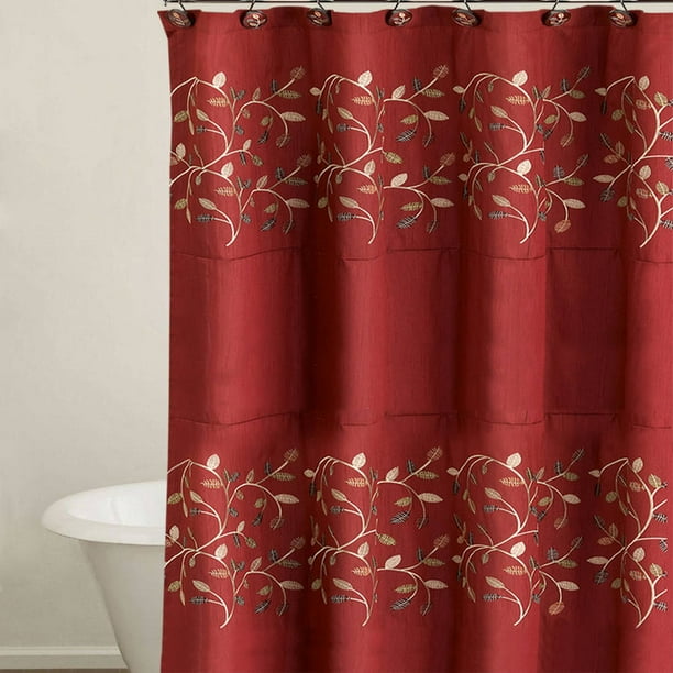 Popular Bath Aubury Burgundy Collection 70" x 72" Bathroom Shower Curtain