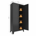 thumbnail image 2 of AISWORD 61" Tall Metal Storage Cabinet with Adjustable Shelves, 2 Doors Steel Cabinet for Office, Garage, Utility Room, Kitchen Storage, Black, 2 of 7