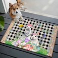 thumbnail image 4 of Rectangle Area Rug 2x3ft, Farm Easter Blossom Flowers Bunny Non-Shedding Washable Area Rug, Black White Buffalo Tartan Non Slip Low-Profile Rugs for Living Room, Bedroom Dining Room, 4 of 9