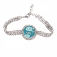 thumbnail image 1 of Blue Bubbles Line Drawing Fishes Tennis Chain Anklet Bracelet Diamond Jewelry, 1 of 3