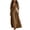 Brown, variant on Women Puff Sleeve Button Down Maxi Dress, Deep V Neck Flowy A Line Long Gown, Vintage Boho Dress for Wedding Guest Holiday Outdoor (Blue,S)