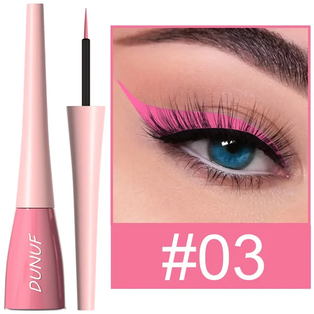 Lápiz Delineador de ojos azul, maquillaje de ojos líquido de larga duración, secado rápido, 18 colores, blanco y rojo, Cosméticos de maquillaje (03 7ml