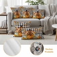 thumbnail image 6 of Thanksgiving Outdoor Waterproof Pillow Covers, Fall Turkey Pumpkin Maple Leaf Black Plaid Decorative Square Throw Pillowcase Sofa Cushion Sham for Patio/Couch/Chair, 26"x26" 2 Pack, 6 of 8