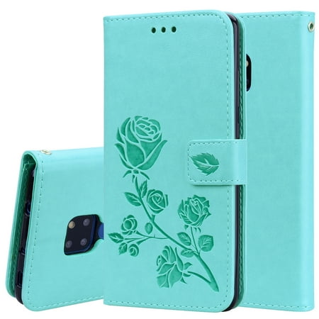 Rose Embossed Horizontal Flip PU Leather Case for Huawei Mate 20, with Holder & Card Slots &
