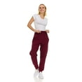 thumbnail image 3 of BILLIONHATS 3 Pack of Womens Jogger Fleece-Lined Sweatpants, Bulk Comfy Joggers with Ribbed Cuffs, Bulk Soft Jogger Pants for Women, Color Burgundy, Size 3X-Large, 3 of 8