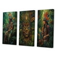 thumbnail image 3 of Designart "Ancient Wisdom Amazon Shaman III" Folk Religion Wall Art Set Of 3 - Traditional Green Canvas Set For Living Room Decor, 3 of 6