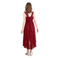 thumbnail image 2 of iiniim Kids Girl's Sequins Junior Bridesmaid  Ruched Hi Lo Flower Girl Dress Princess Pageant Party Ball Gown Burgundy 6, 2 of 7
