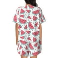 thumbnail image 6 of Fuzoiu Watermelon Print Women's Short-Sleeved Pajama Set,Lounge Sleepwear Set,Womens Pajama Sets 2 Piece,Button-Up Top and Shorts with Pockets-Large, 6 of 7