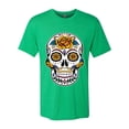 thumbnail image 2 of Wild Bobby, Day Of The Dead Sugar Skull Pop Culture Men Premium Tri Blend Tee, Envy, XX-Large, 2 of 5