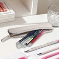 thumbnail image 6 of Under 1$ Pencil Case Slim Zippered Faux Leather Pen Pouch Compact for College Office Teens 7.7x1.4x0.6 in PU Pink by Xuniizn, 6 of 7
