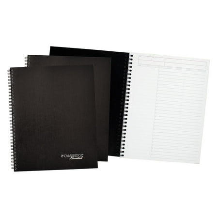 Cambridge Limited - Action-Planner Business Notebook Plus Pack, 7 1/4 x 9 1/2, Black, 80 Sheet - 3/PK