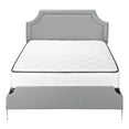 thumbnail image 3 of Monarch Specialties Bed, Queen Size, Platform, Bedroom, Frame, Upholstered, Linen Look, Metal Legs, Grey, Chrome, Transitional, 3 of 8