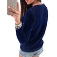 thumbnail image 4 of FASHIONWT Women Plus Size Multicolor Fashion Versatile Plush Beaded Long Sleeve Knit Sweater, 4 of 4