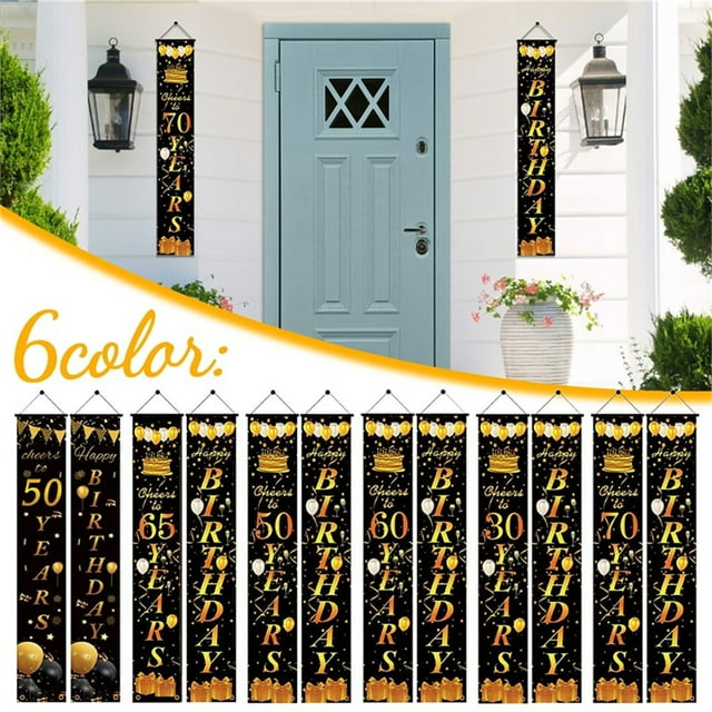 Xihbxyly Cortina de Cumpleaños, Diseño Colorido y Brillante, 6 Estilos Únicos para Todas Las Edades, Poliéster, Decoración para Fiestas Al Aire Libre, Ideal para Sala de Estar y Jardín, 1 Pieza, 180