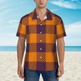 thumbnail image 4 of Haiem Fall Buffalo Plaid Printed Hawaiian Shirt for Men - Men’s Casual Beach Summer Shirts - Stretch Fabric with Modern Fit-Medium, 4 of 9