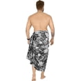 thumbnail image 3 of LA LEELA Men's Standard Beachwear Sarong Pareo Wrap One Size Tropical, Black Summer Vacation Party, 3 of 5