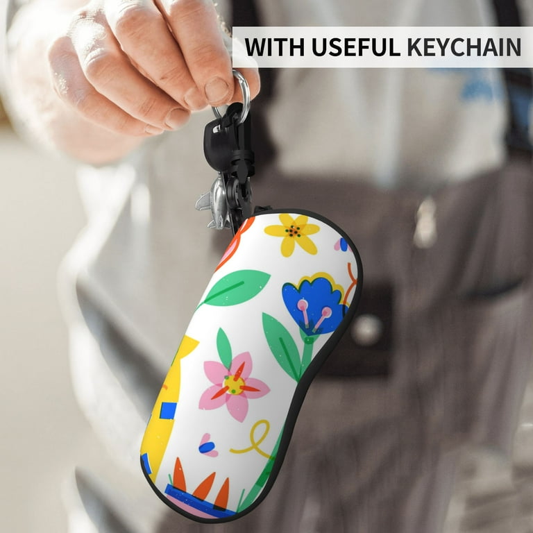 ZICANCN Sunglasses Soft Case, Funny Flower Butterfly Neoprene