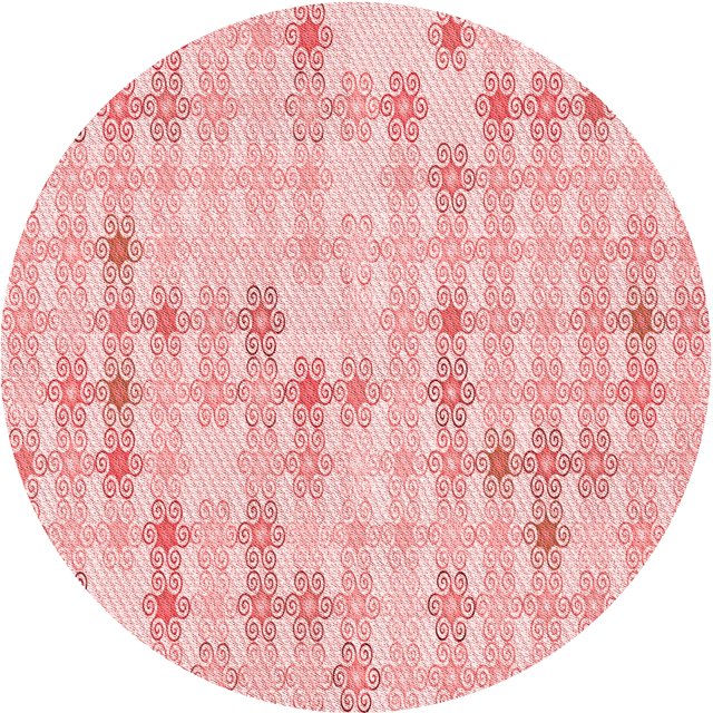 Ahgly Tapis Rond Lavable en Machine Intérieur Transitionnel Rouge Clair Rose, 6 Pieds Rond