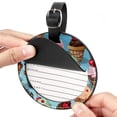 thumbnail image 2 of Ice Cream 2pcs PU Leather Round Bag Tags Suitcase Handbag Tags with Privacy Cover and Name ID Tag for Travel Luggage, Handbags, Backpacks, School Bags, 2 of 6