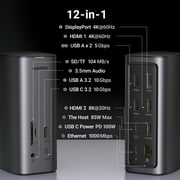 UGREEN Multi-Screen Adapter Docking Station with USB, Ethernet, Charging, and Card Reader