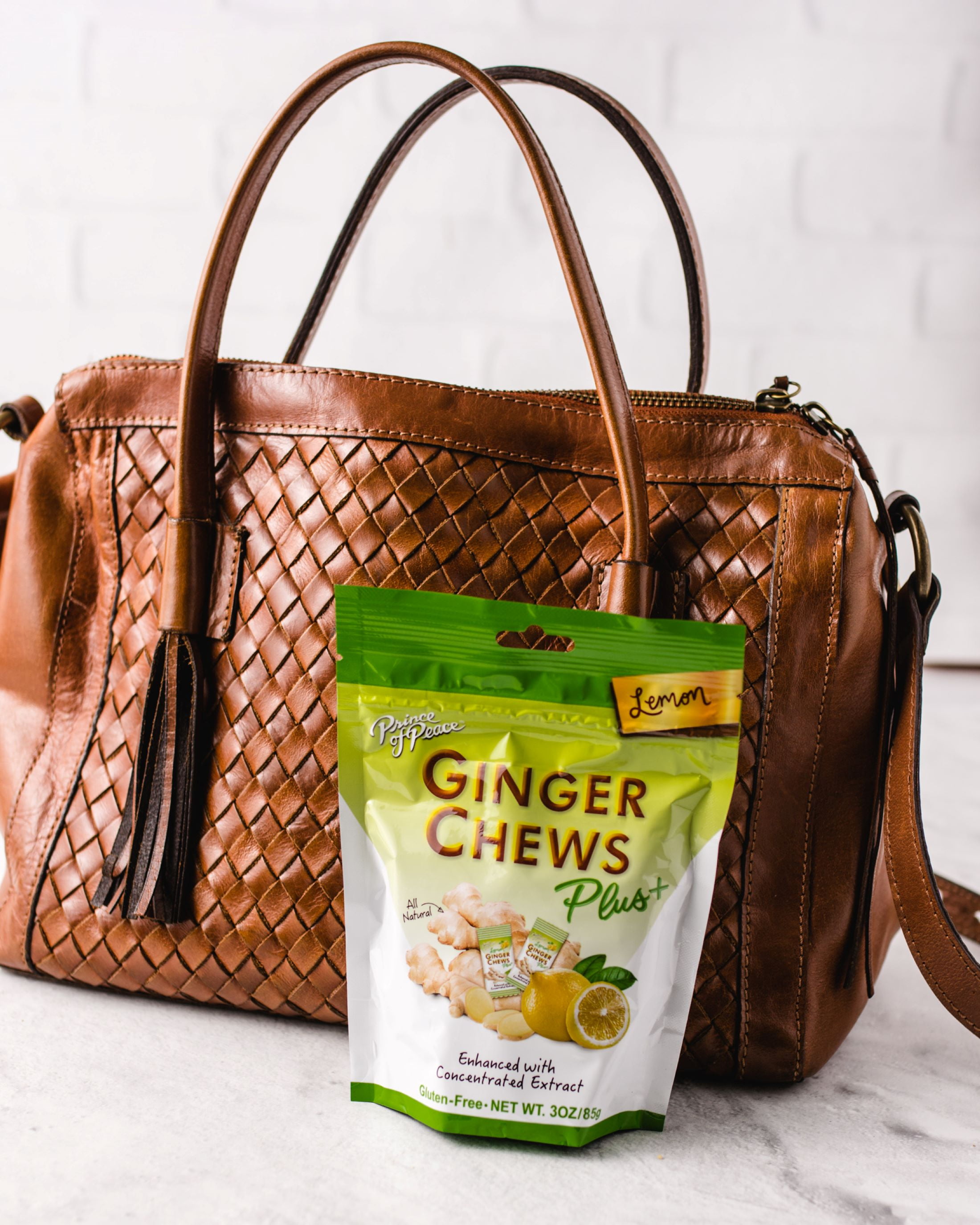 Prince of Peace Ginger Chews Plus Lemon, 3 oz Bag for Upset Stomach Indigestion Nausea and Morning Sickness