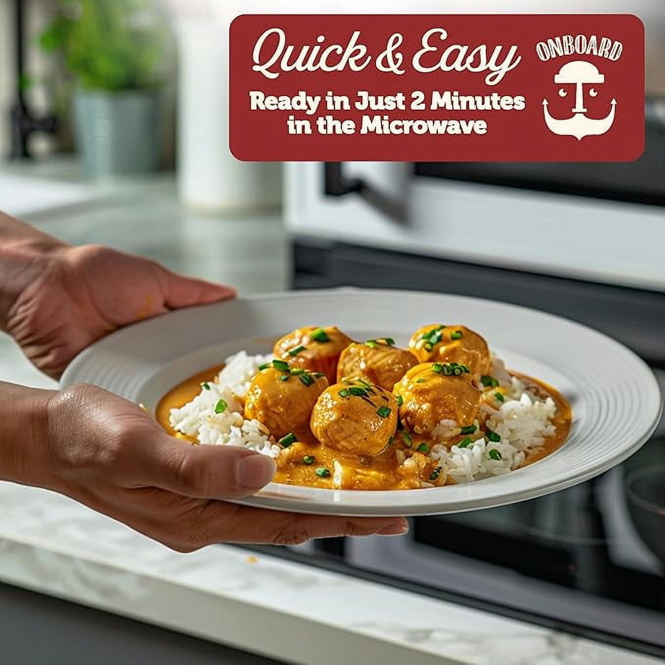 ONBOARD Yellowfin Tuna Bites in Curry Sauce - 12 oz Pouch - Nuts and Soy Free - Contains Coconut, Egg, Fish (Tuna), Shrimp, Wheat