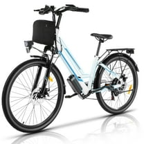 Elifine 500W Electric Bike for Adults, 26" Commuter Electric Bicycle 19.8mph City Ebike with 5 Riding Modes, 48V 7.8Ah Removable Battery UL 2849, LCD Intelligent Display Hybrid Electric Bike White