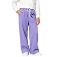 thumbnail image 5 of Htrmlpk Girls Sweatpants Drawstring Baggy Straight Leg Jogging Pants Athletic Slacks Workout Running Joggers Trousers with Pockets, 5 of 6