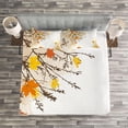 thumbnail image 3 of Ambesonne Forest Quilted Bedspread Set 3 Pcs, Maple Leaves in Autumn, Queen Size, Tan Yellow Orange, 3 of 3