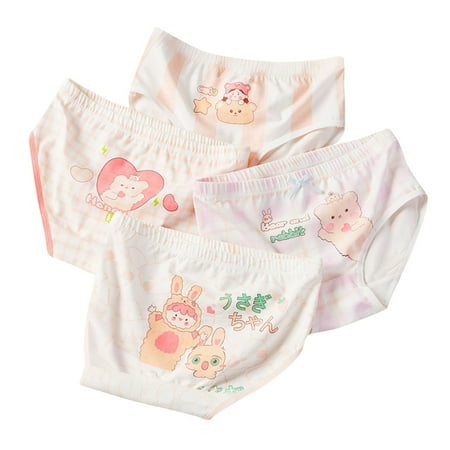 ATOGUTA Little Girls  Soft Cotton Underwear 4-Pack Kids Cool Breathable Comfort Panty Briefs Teen Undies White  Size 8-13