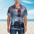 thumbnail image 4 of Lsque Lighthouse in a Stormy Sea pattern Hawaiian Shirt for Men, Unisex Summer Beach Casual Short Sleeve Button Down Shirts-XX-Large, 4 of 9