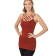 thumbnail image 4 of PacificPlex Womens Lattice Seamless Criss-Cross Cami Top, 2X/3X, Dark-Rust, 4 of 7