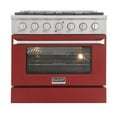 thumbnail image 2 of Kucht Professional 36" Modern Stainless Steel Natural Gas Range in Red/Silver, 2 of 19