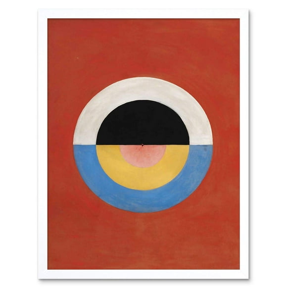 Wee Blue Coo Hilma Af Klint Svanen Cercles Abstraits Peinture Impression Artistique Affiche Encadrée Décoration Murale 12x16 Pouces