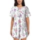 thumbnail image 1 of Balery Rose Flower B Conjunto de Pijama para Mujer con Estampado, Dos Piezas de Manga Corta y Shorts, Ropa de Dormir Suave con Cuello Redondo y Bolsillos-Large, 1 of 6