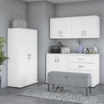 thumbnail image 1 of Pemberly Row 5 Piece Modular Closet Storage Set With Cabinets in White, 1 of 8