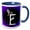 Blue/White, variant on 3drose, Letter E, 11oz Two-tone Black Mug