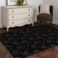 thumbnail image 3 of Black Flower, Area Rug 4x6 FT, Non Slip Kids Room Carpet, Abstract Vintage Botanical Floral Plant Washable Soft Floor Carpet Non-Shedding Throw Rug for Dorm Kitchen Study Room Home Office Bedside, 3 of 9