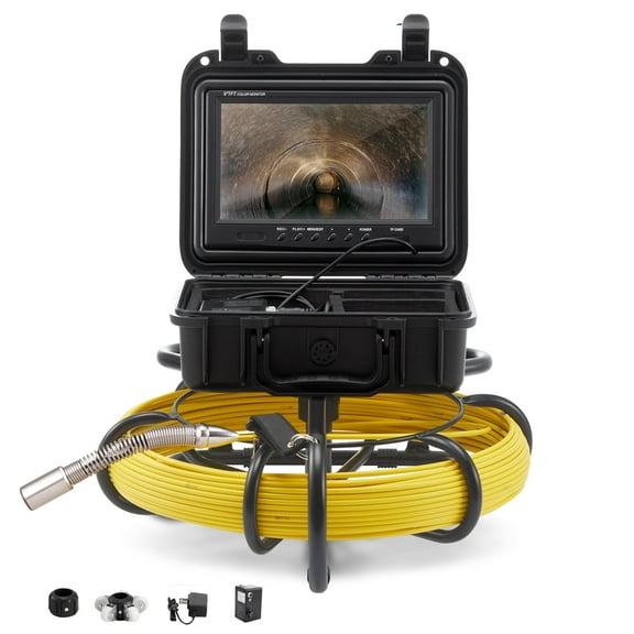 KFFKFF Sewer Camera Pipe Inspection Camera 9-inch 720p Screen Pipe Camera 164 ft